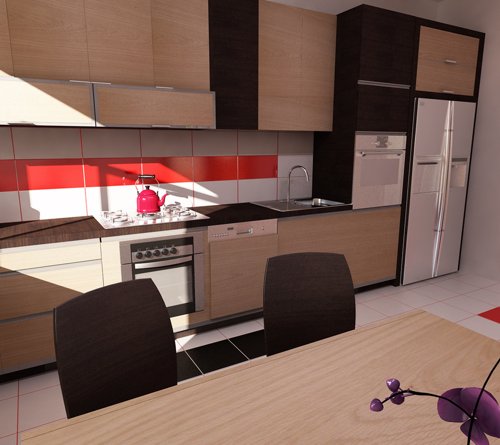 Bilder 3d interieur küche schwarz/weià beige 'val living buc' 2