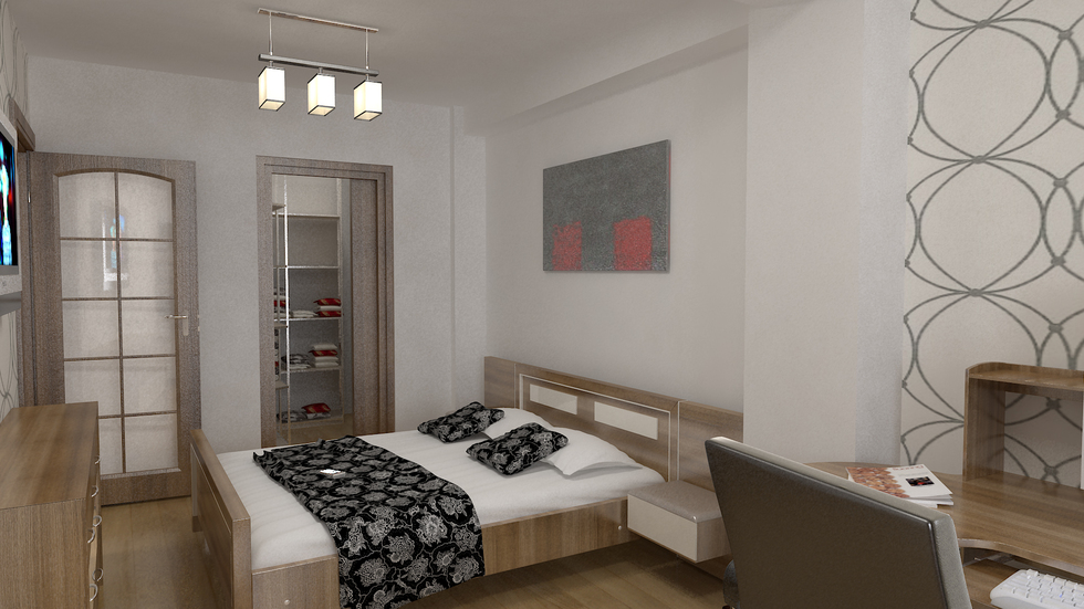 Bilder 3d interieur schlafzimmer grau braun 1