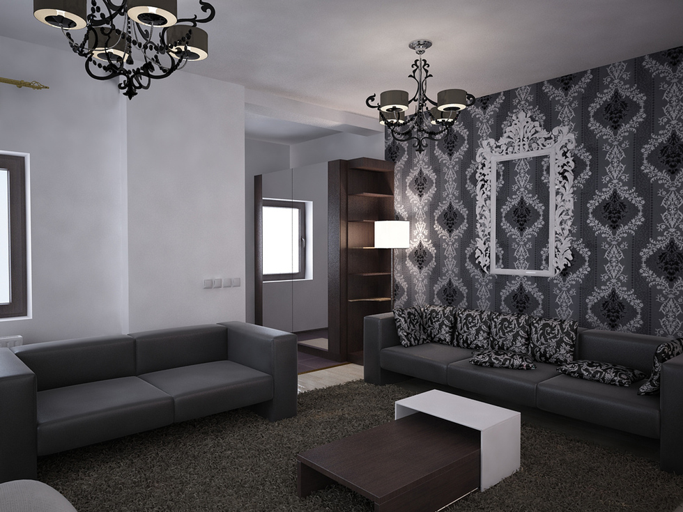 Wandgestaltung Wohnzimmer: Wandgestaltung Wohnzimmer Grau