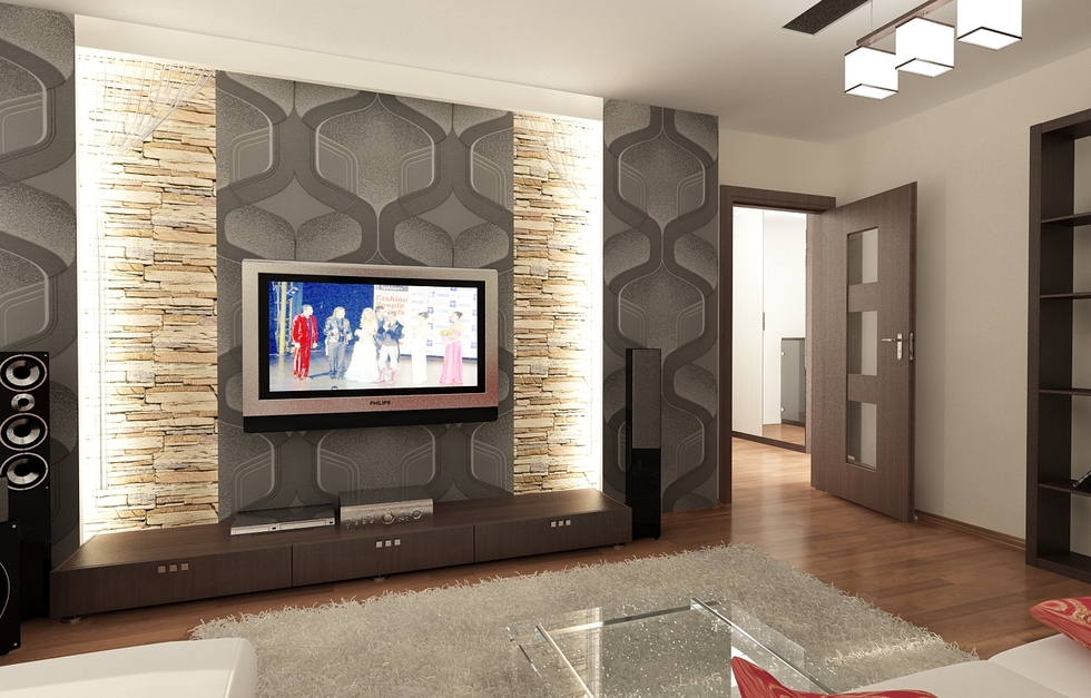 Bilder 3d interieur wohnzimmer grau gold 3