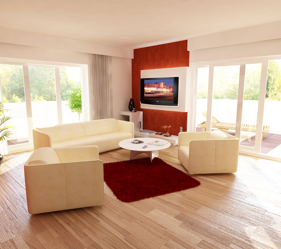 Bilder 3d Interieur Wohnzimmer Orange Weiss Val Living Ref 3