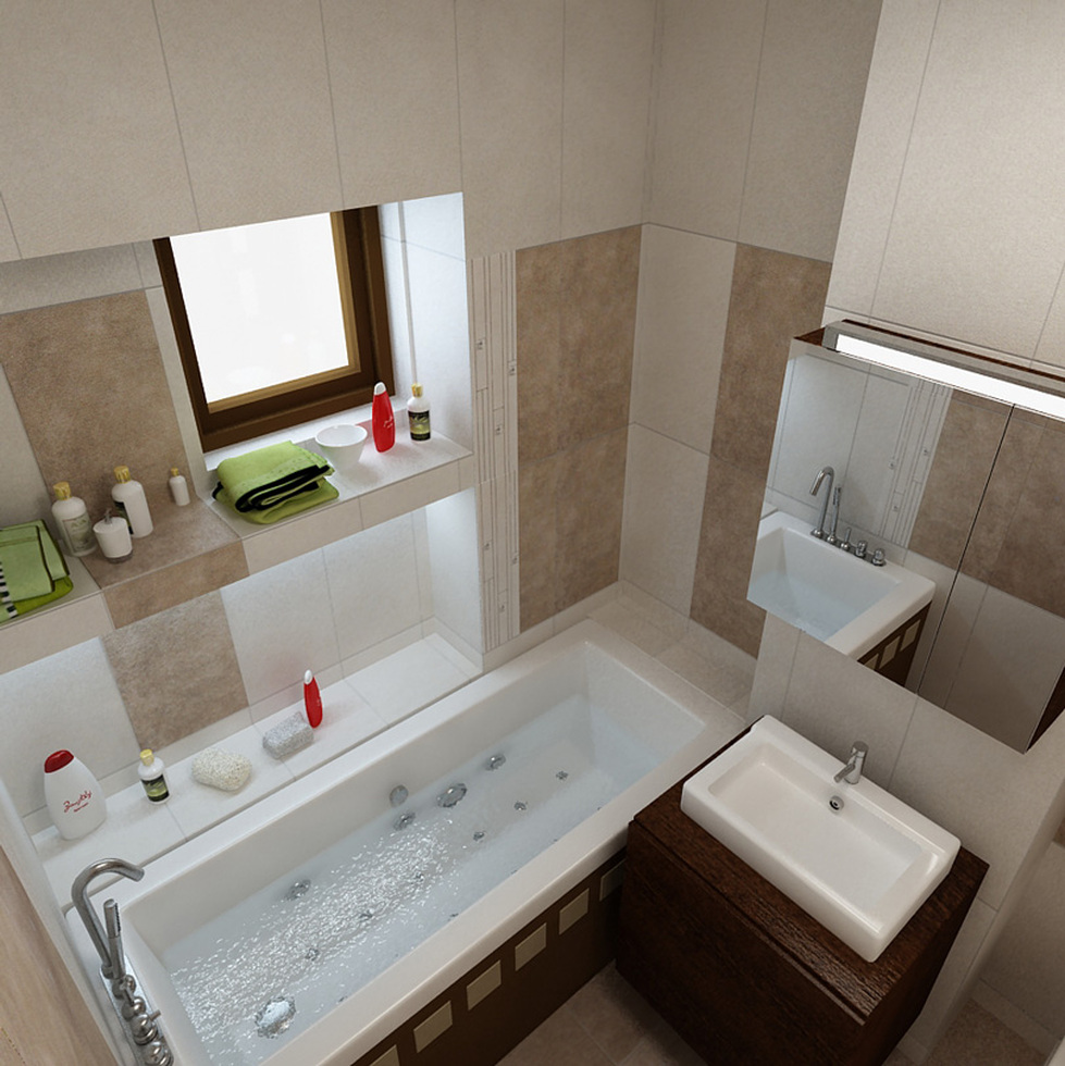 Bilder - 3D Interieur Badezimmer Weiß-Braun \'Baie Simion\' 3 Bilder - 3D Interieur Badezimmer Weiß-Braun \'Baie Simion\' 3